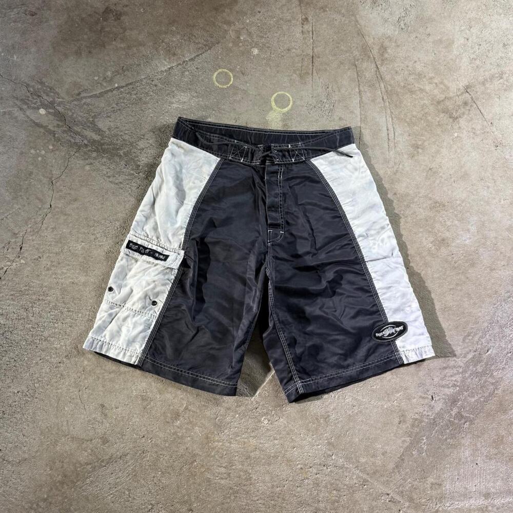 Y2K Black/White Swim Trunks